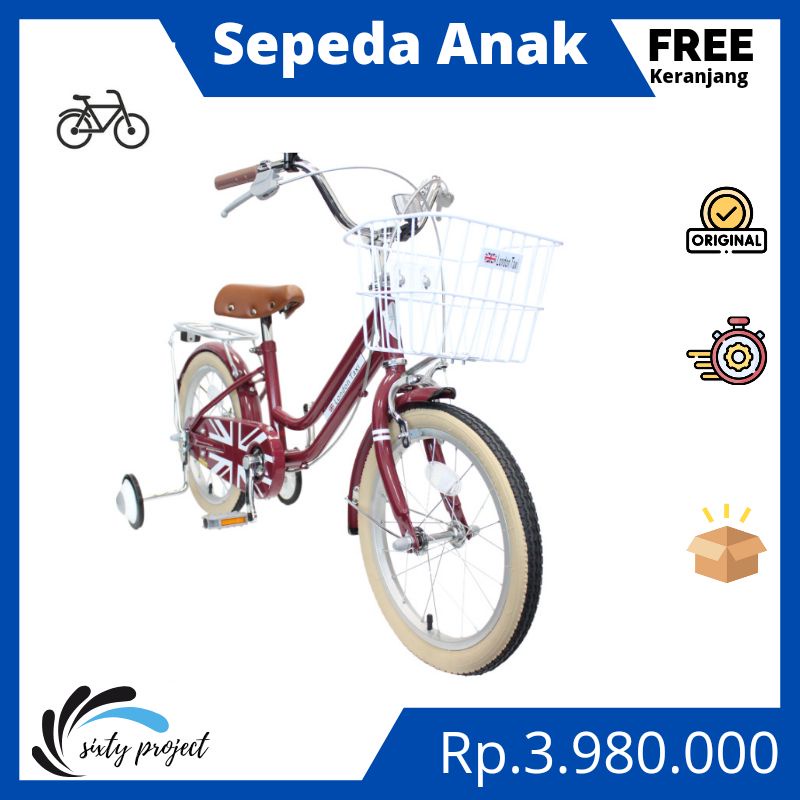 SEPEDA ANAK /LONDON TAXI KIDS 16L MERAH - ORIGINAL