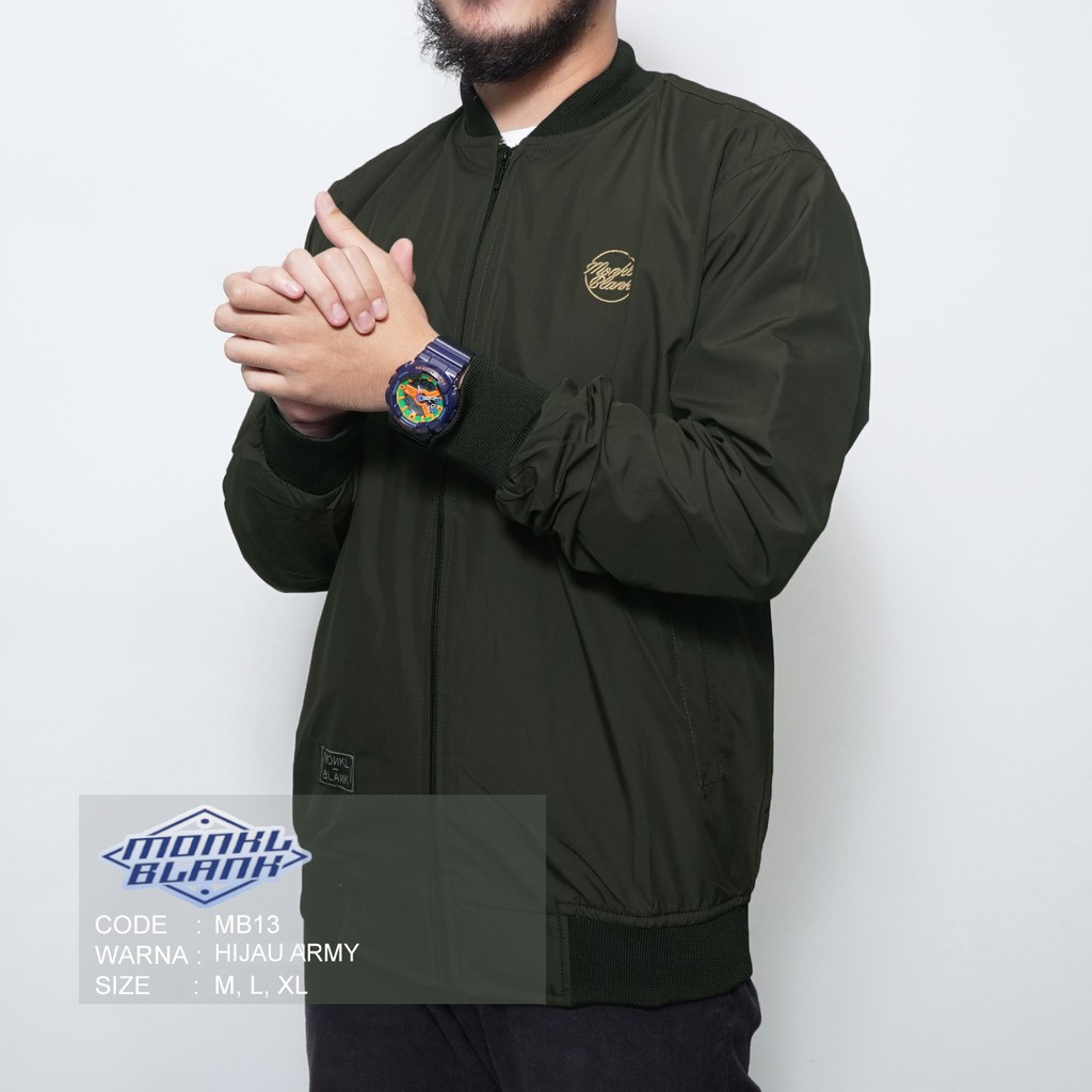 GROSIR TERMURAH JAKET BOMBER MB13 MONKL BLANK BAHAN PARASUT COLUMBIA KUALITAS DISTRO SIZE M L XL
