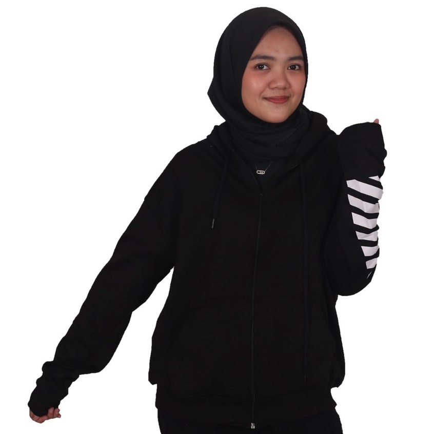 Public - Jaket Zebra Zipper XXL - Jaket Zipper Oversize Unisex