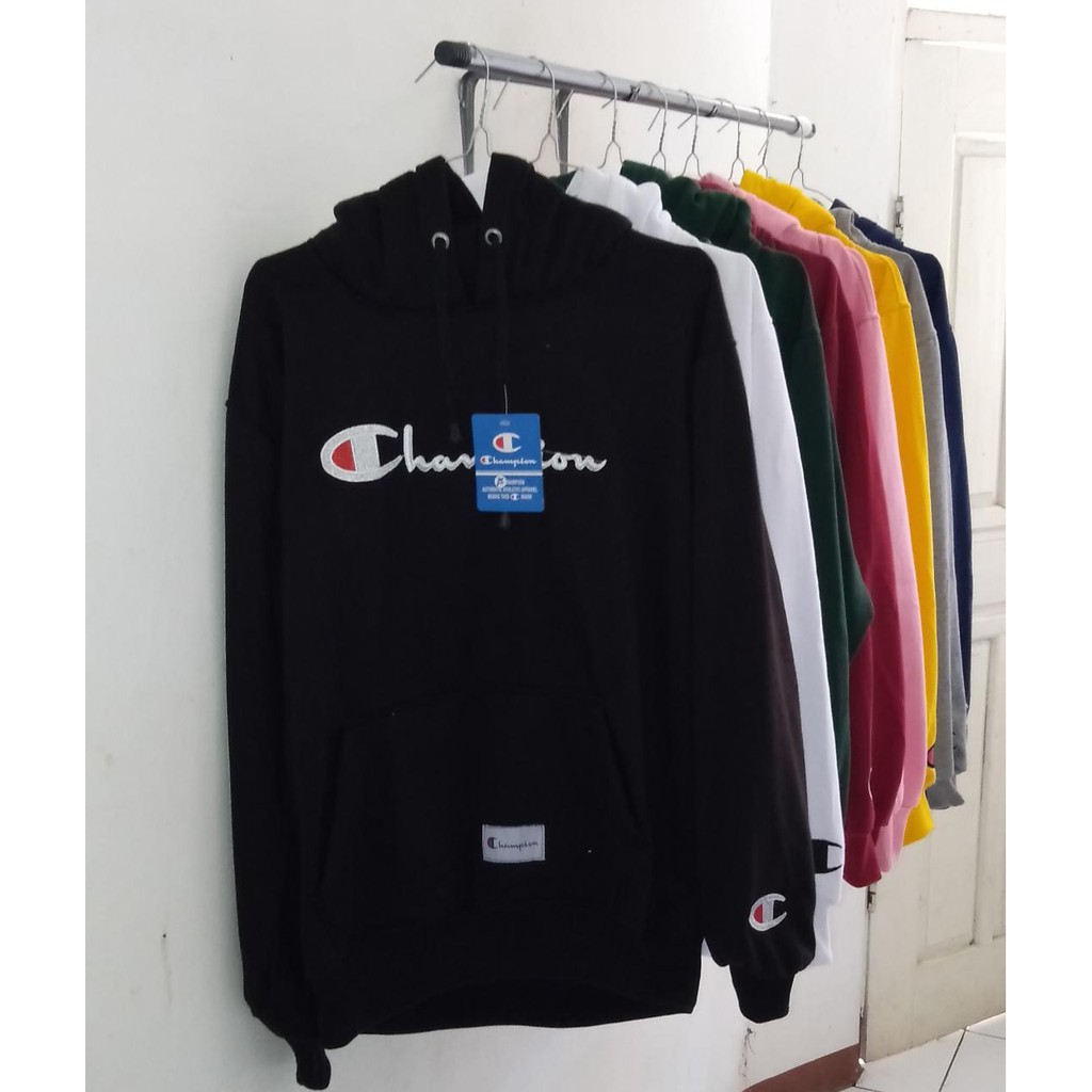 [[ Bayar Di Tempat ]] Jaket  Champion / Sweater Hoodie Champion Hitam Prmium Bahan Tebal