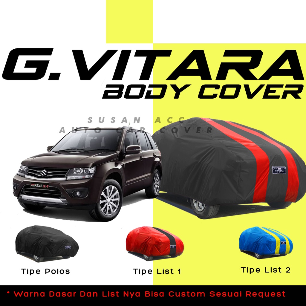 Body Cover Mobil Vitara Sarung Mobil Grand Vitara/grand livina/livina/kijang long/kijang krista/kijang sgx/kijang lgx/kijang super/kijang super long/kijang grand/kijang grand extra/innova/phanter/panther