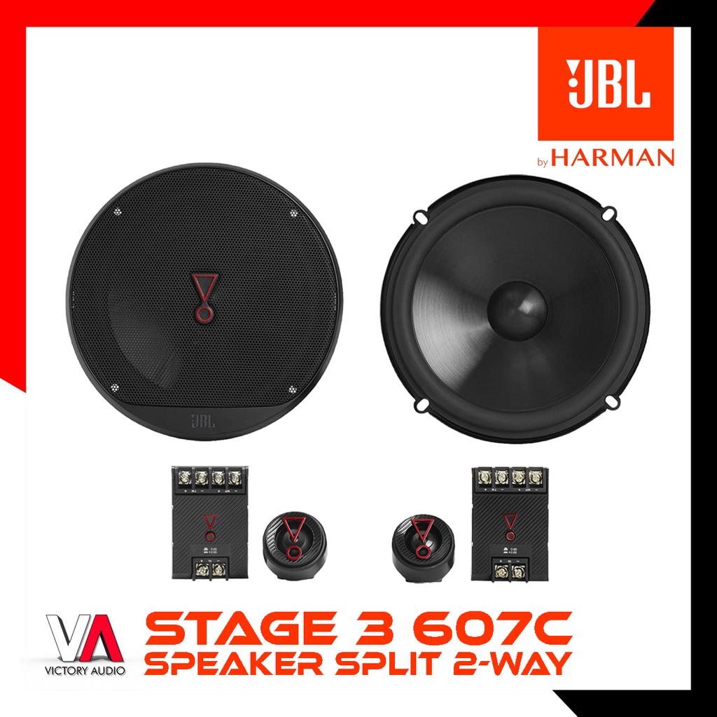 Speaker Split 2-Way Component System JBL STAGE 3 STAGE3 607C 6.5 Inch Mid Bass + Tweeter + Crossover