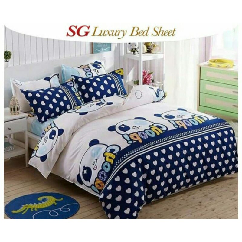 Sprei set bedcover motif panda ukuran 120x200-200x200 T20