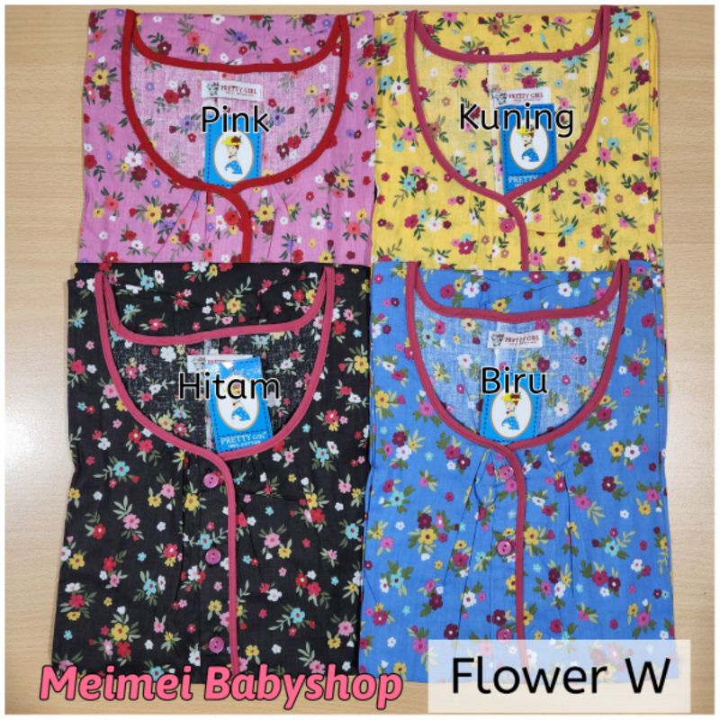 Daster Katun Pretty Girl / Daster Busui Bumil / Baju Tidur Wanita / Daster Jumbo Resleting / Kancing-5