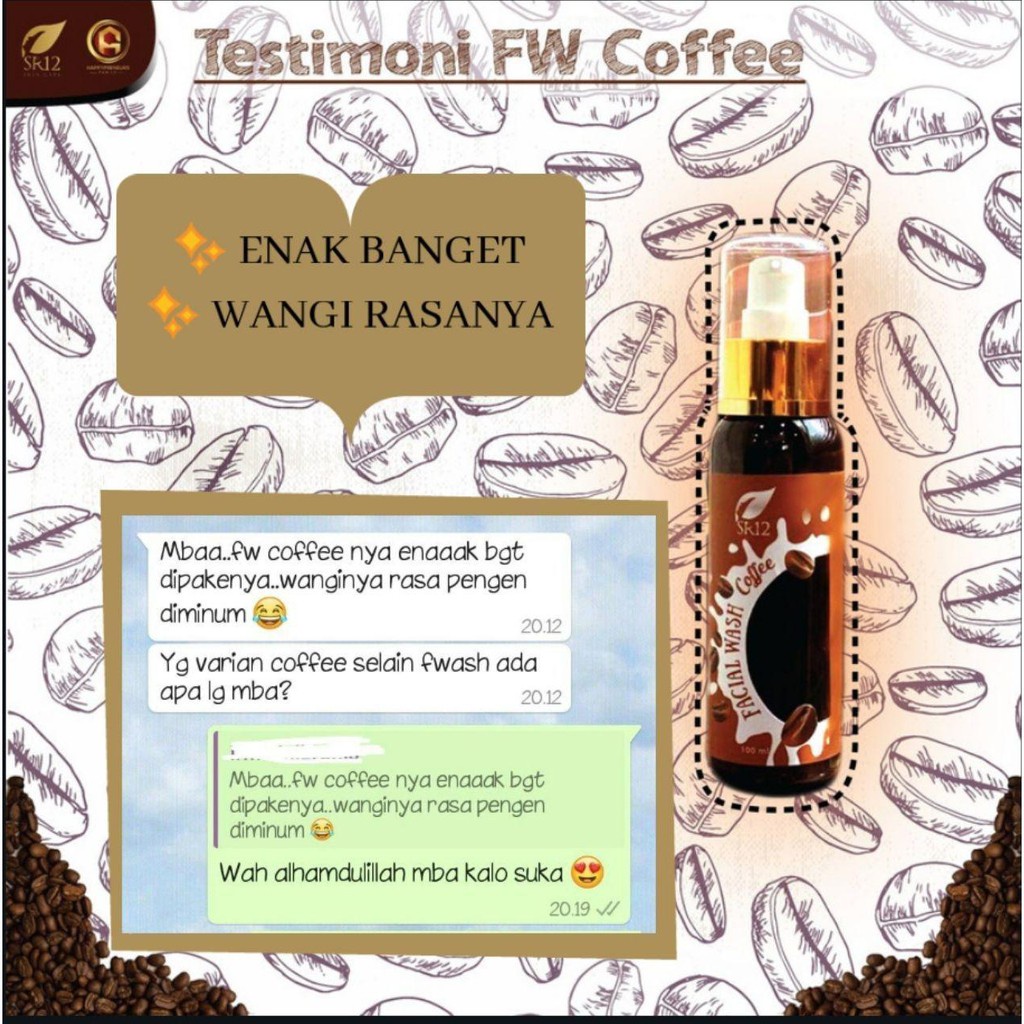 FACIAL WASH COFFEE SR12 TERBAIK.! SABUN KOPI PENCERAH WAJAH  BPOM