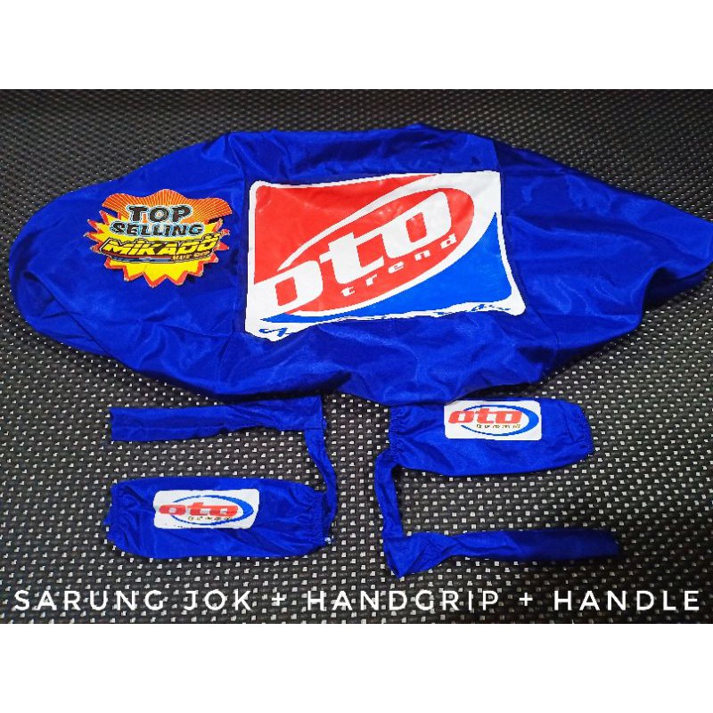 Sarung jok motor ototrend warna plus handgrip plus handle universal pelindung debu kontes