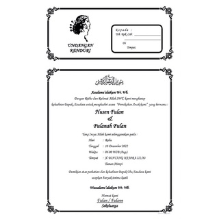 Jual undangan walimahan / undangan kenduren / undangan akad nikah