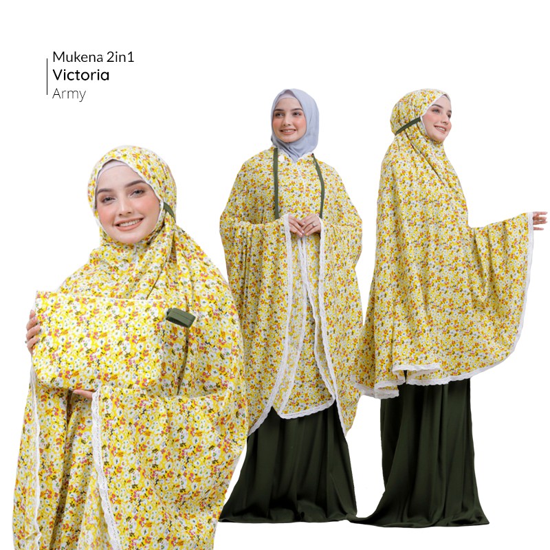 Mukena 2in1 Dewasa Traveling Ponco Rayon Premium Motif Renda Victorias