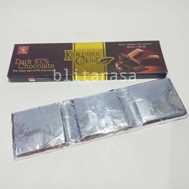 

Dark Chocolate 67% / Coklat Pahit 67% Kampung Coklat Blitar Batangan 45 gram