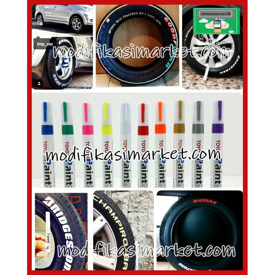 

U9Uyf66- Spidol Ban Putih Toyo Paint Marker Ori - Merah 4Te57F7-
