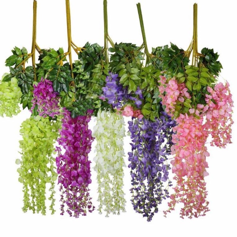 BUNGA PLASTIK/BUNGA SULUR/ BUNGA WISTERIA JUMBO