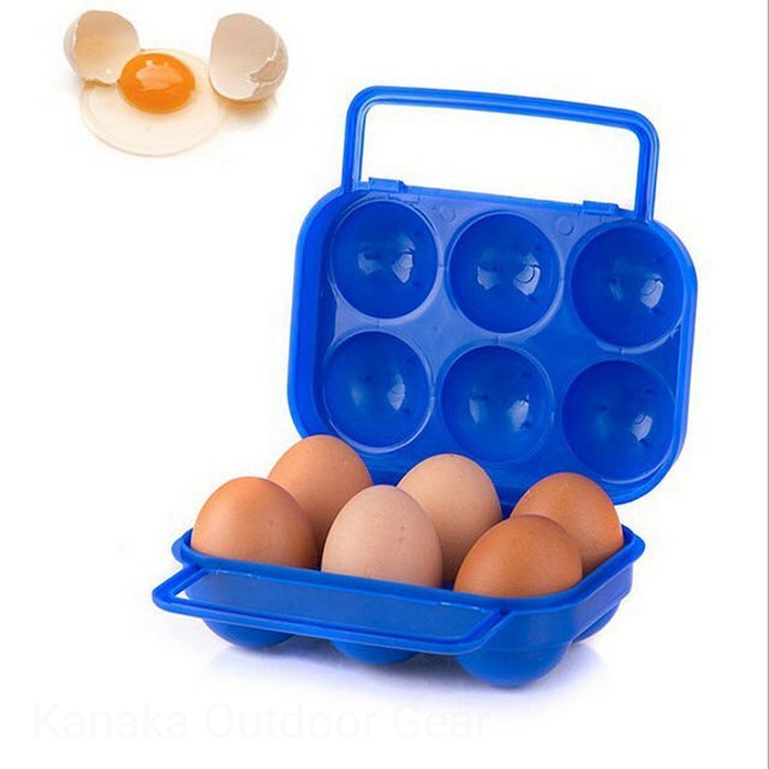 Tempat Telur Isi 6 Egg Holder Case Outdoor Camping Masak Portable