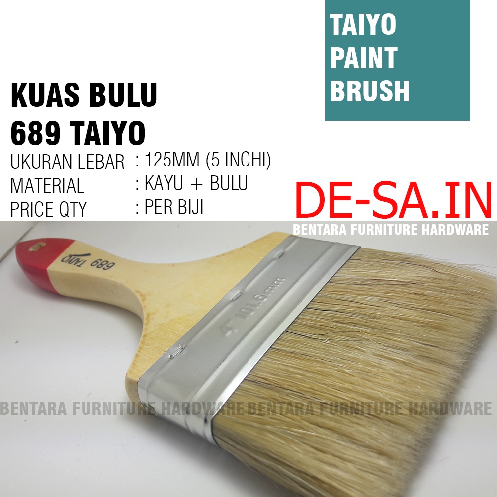 689 Taiyo Kuas Bulu 5 Inchi - Bristle Painting Brush