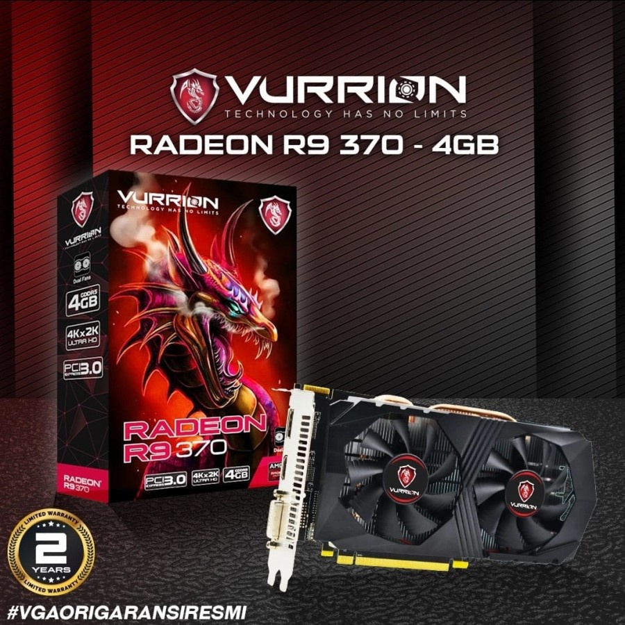 VGA VURRION R9 370 4GB DDR5 256BIT GAMING VGA ORI NAMPOL GAN