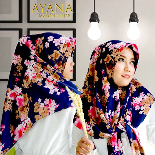 Hijab / jilbab segitiga instan AYANA motif bunga