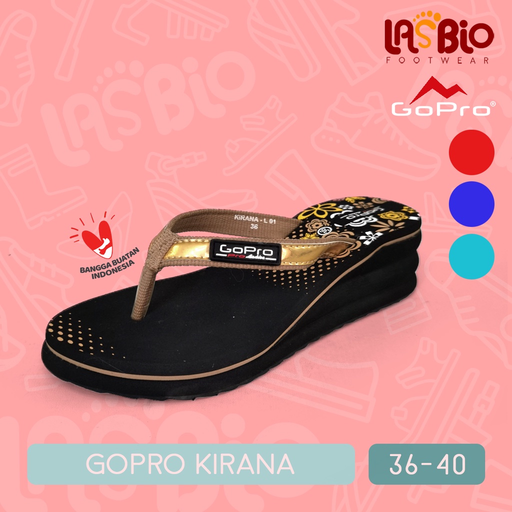 GoPro Sandal Jepit Wedges Kasual Wanita EVA Foam Kirana