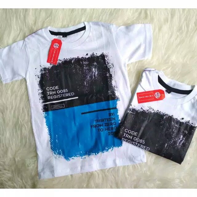 BAJU KAOS DISTRO ANAK THIRTEEN PUTIH