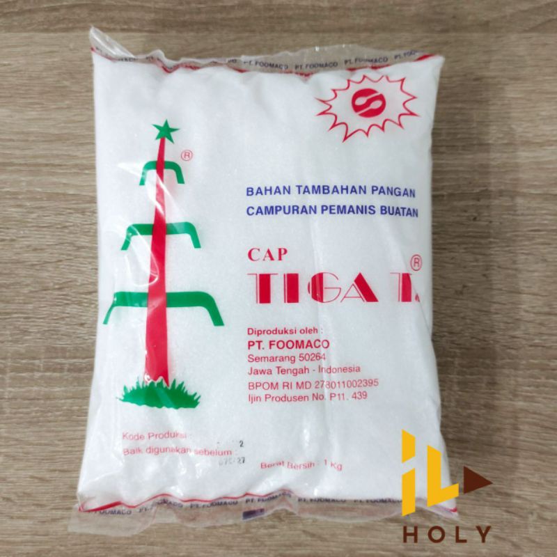

Pemanis Buatan Cap Tiga T (Kemasan 1kg) / Gula Sodium Sari Manis Cap Tiga Tebu