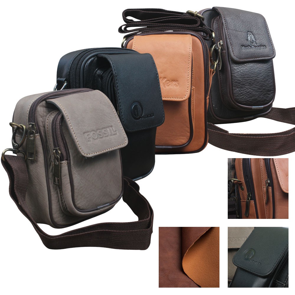 Tas Kickers MULTIFUNGSI / Tas Selempang PRIA / Tas Pinggang bahan KULIT SAPI  Asli p031