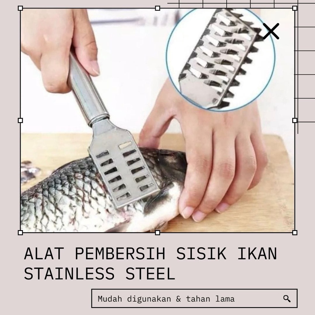 ALAT PEMBERSIH PENGUPAS SISIK IKAN STAINLESS PEELER/ PENGEROK SISIK/ FISH SCALE SKIN REMOVER