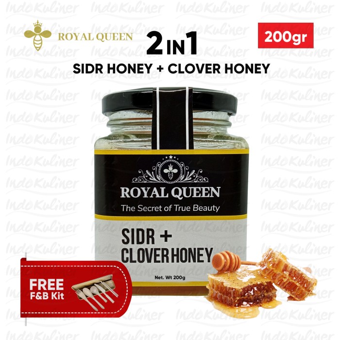 

madu- madu sidr plus clover honey blend royal queen 200 gram -madu.