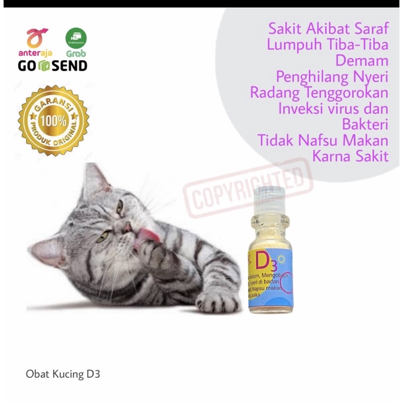 obat D3 kucing antibiotik - infeksi virus radang sakit saraf