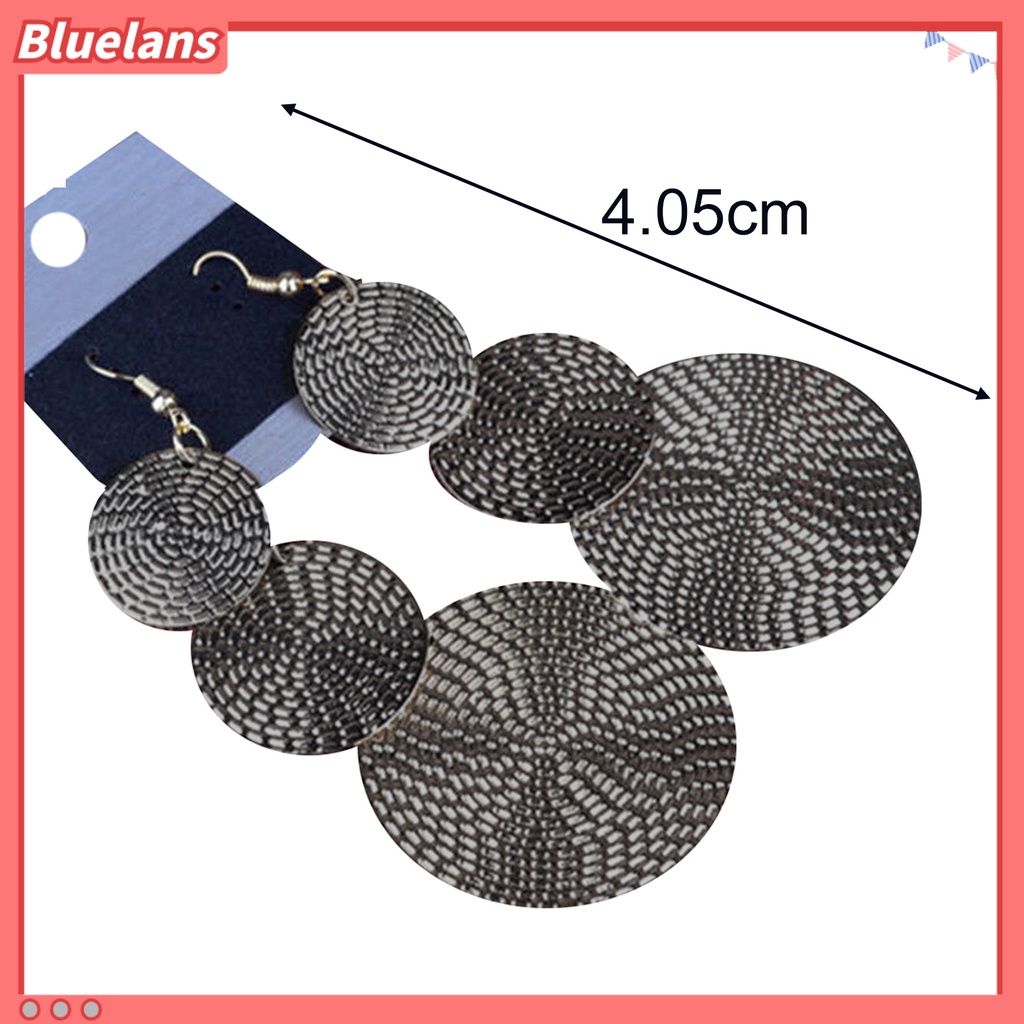 Bluelans Fashion Lady Elegant Multi-Layer Round Long Drop Dangle Hook Earrings Jewelry Gift