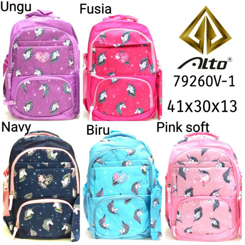 TAS RANSEL SEKOLAH ANAK CEWEK ALTO SILVER GIRL 79260V-1