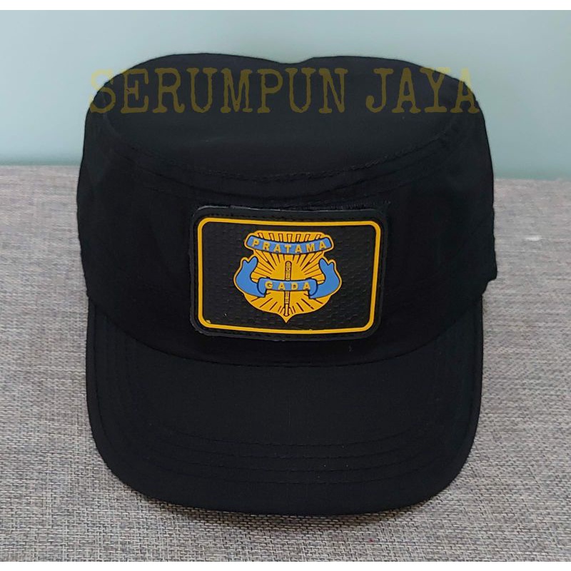 TOPI KOMANDO GADA PRATAMA - TOPI KOMANDO GADA PRATAMA VELCRO 2PATCH BIRU KUNING