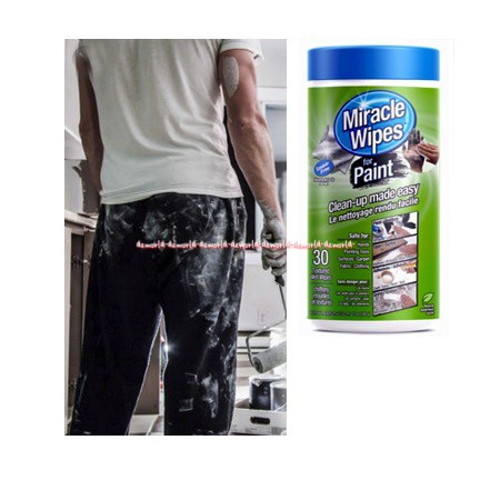 Miracle Wipes For Paint Clean Up 30pcs wipe Tissue Basah Pembersih Cat Lukisan Painting Pada Tangan Atau Lantai