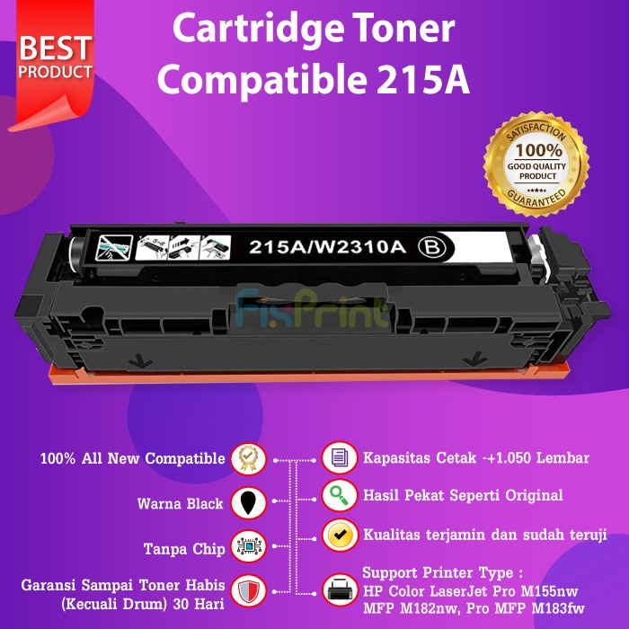 Cartridge Toner Compatible HP 215A W2310A W2311A W2312A W2313A Tinta Printer M155nw M182nw M183fw