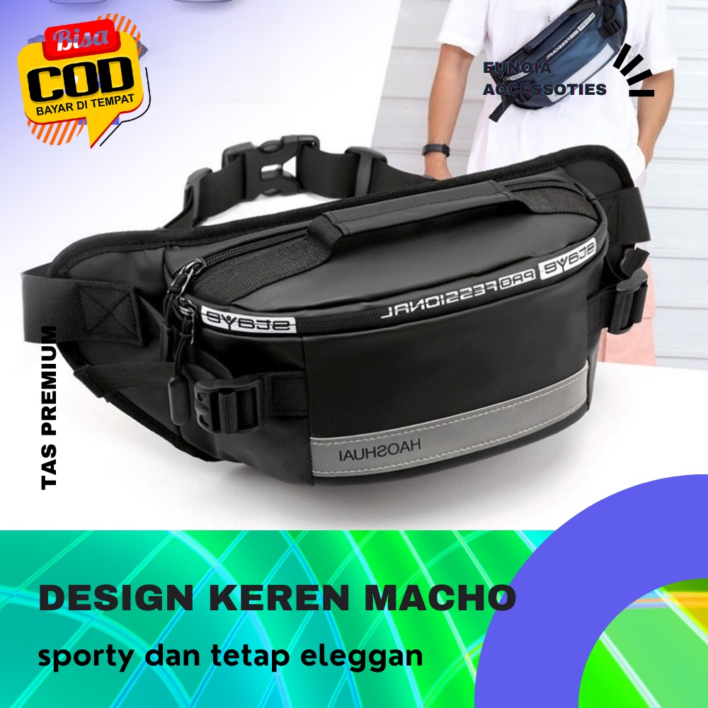 tas waistbag shoulderbag selempang slempang bahu import pria wanita cowok  cowo remaja gojek ojol se