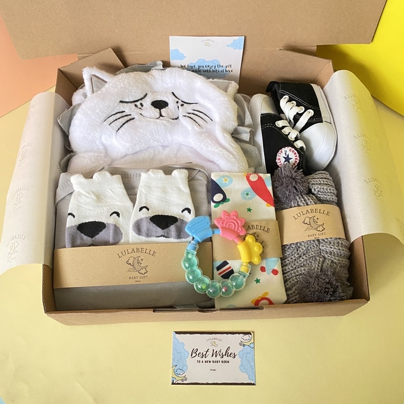 HAMPERS BAYI | KADO LAHIRAN BAYI / NEWBORN GIFT / HAMPERS BABY-GREY LION 150