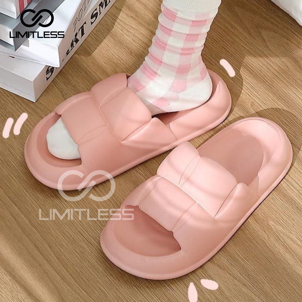 Sandal Wanita Slop Rumahan Sendal Slip On Cewek Anti Licin Comfortable Sandal Empuk Wanita Keren Korean Style Terbaru