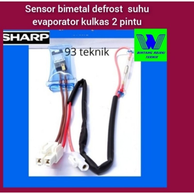 sensor bimetal defrost suhu evaporator kulkas SHARP 2 pintu