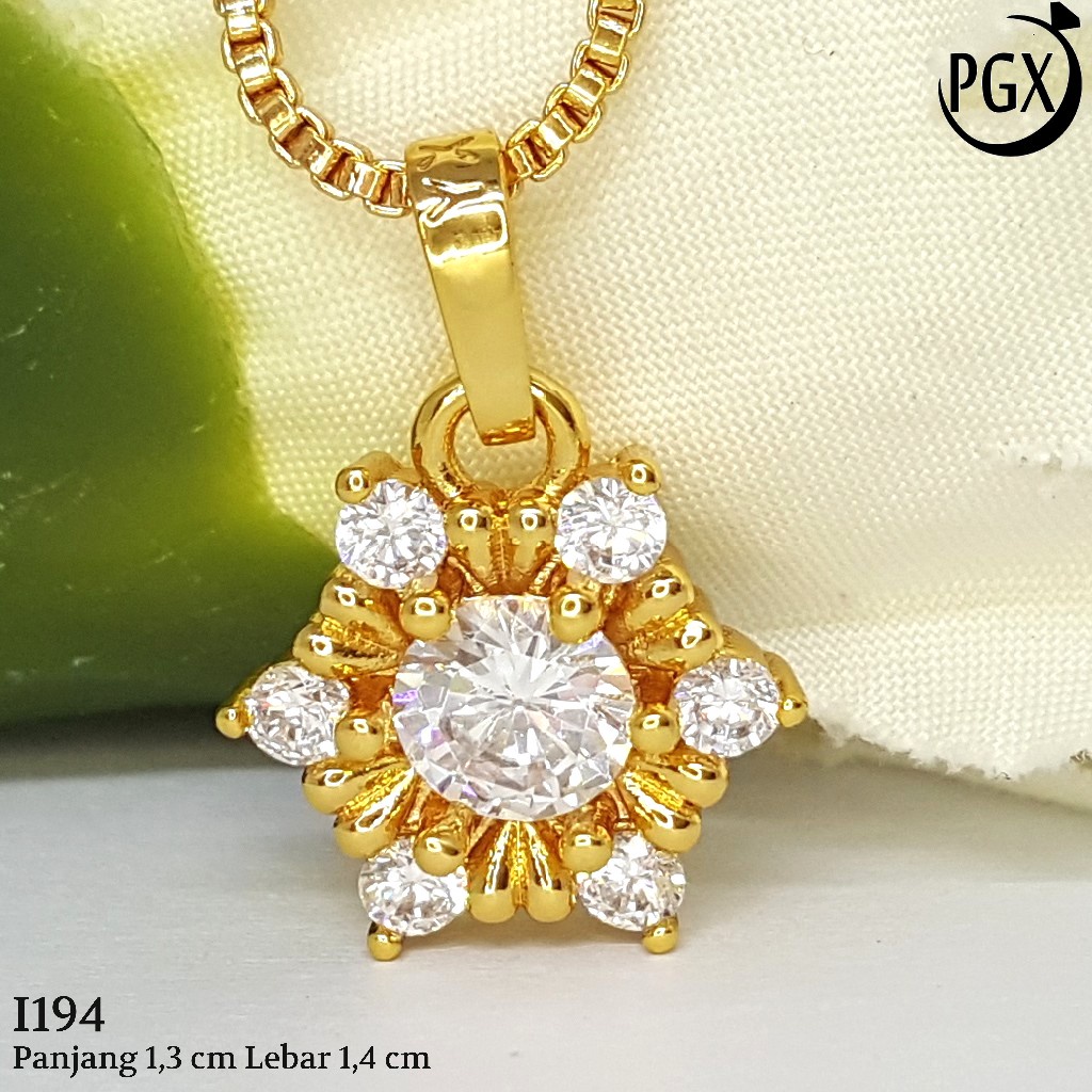 PGX Liontin Kalung Xuping Wanita Perhiasan Lapis Emas Aksesoris Fashion - I194