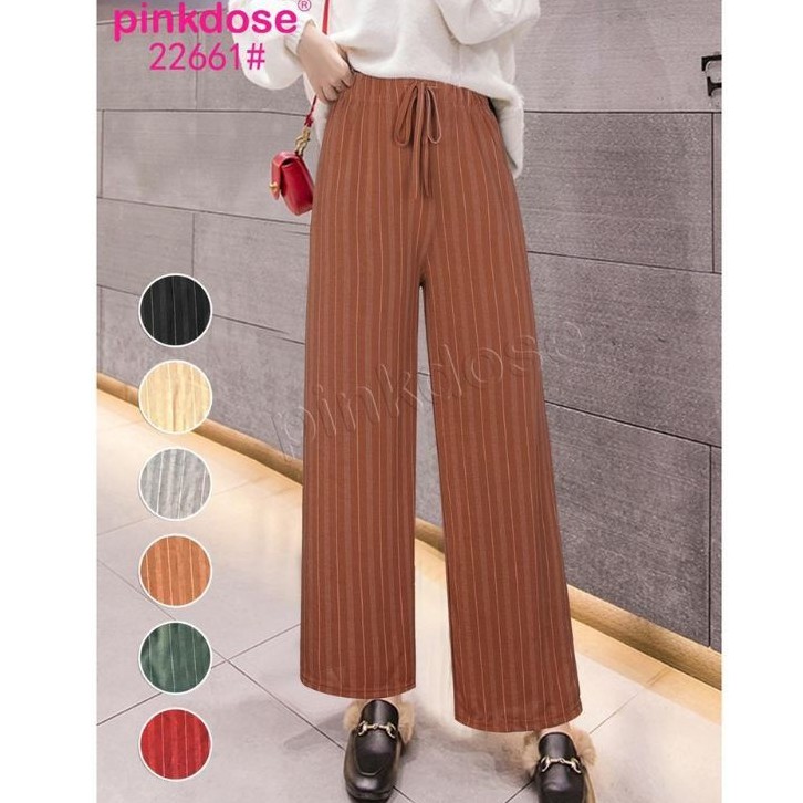 celana kulot polos pinkdose bisa jumbo
