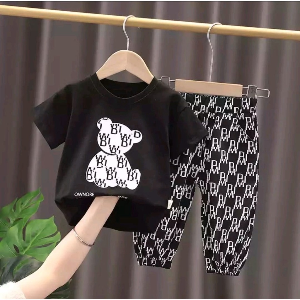 cod setelan baju bayi anak motif bear panda dbox size 1-5 tahun bahan katun lembut terbaru terlaris/ setelan baju bayi anak laki laki/ setelan baju bayi anak perempuan/ setelan baju bayi anak cowo/ setelan baju bayi anak cewe/ baju anak terbaru