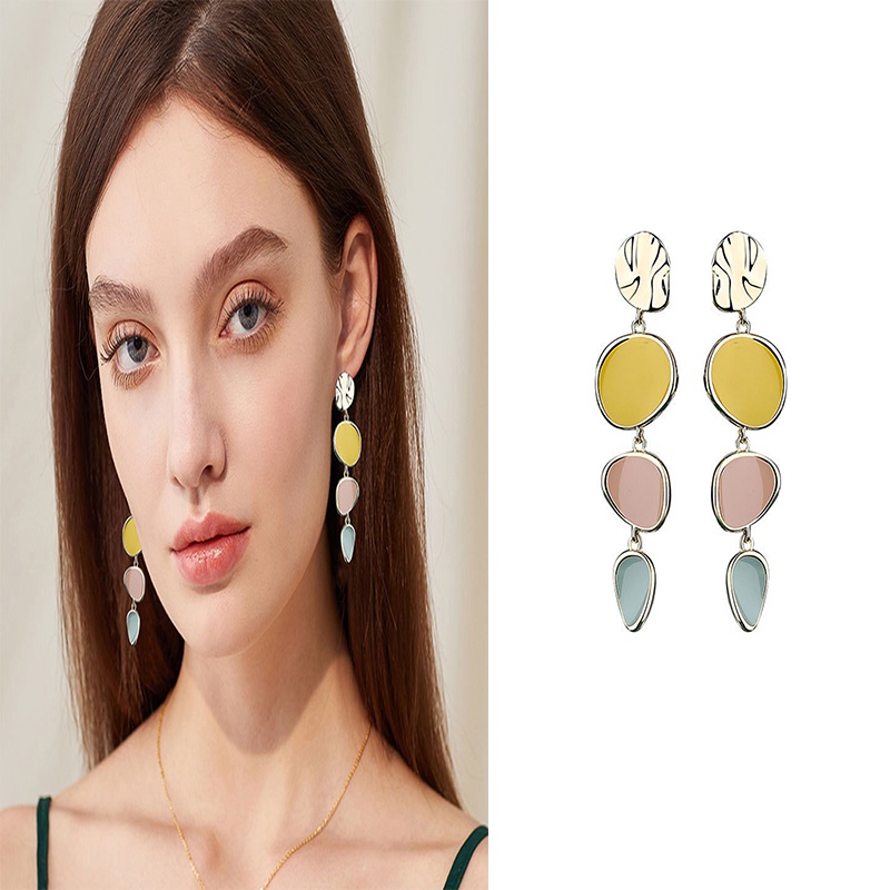 1 Pasang Anting S925 Silver Needle Liontin Bulat Untuk Wanita