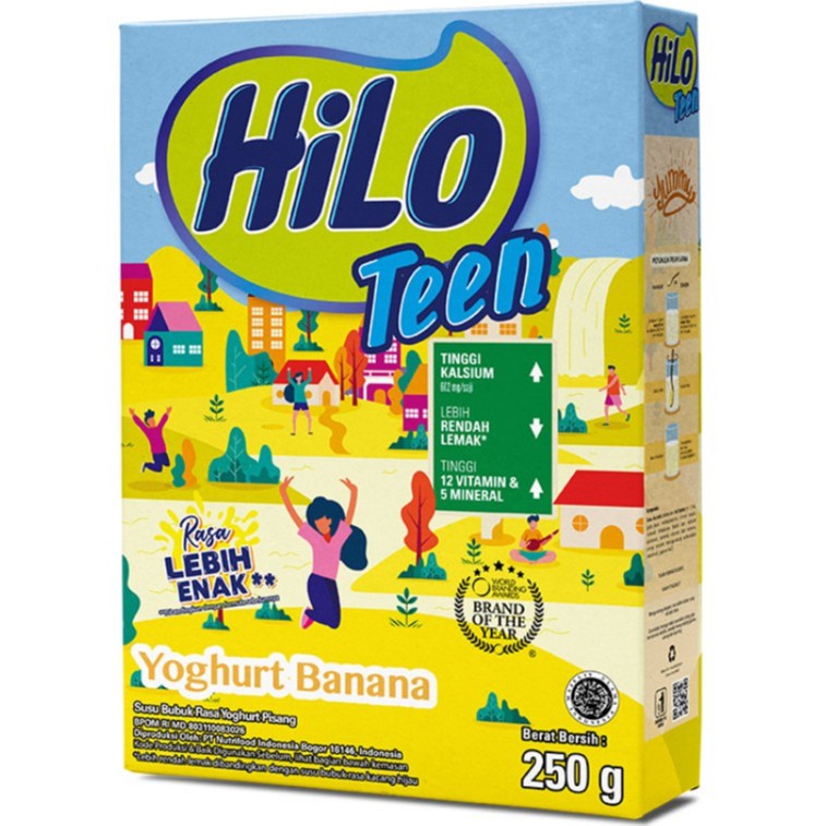 Hilo Teen Yoghurt Banana 250gr- Susu Tinggi Kalsium Rendah Lemak