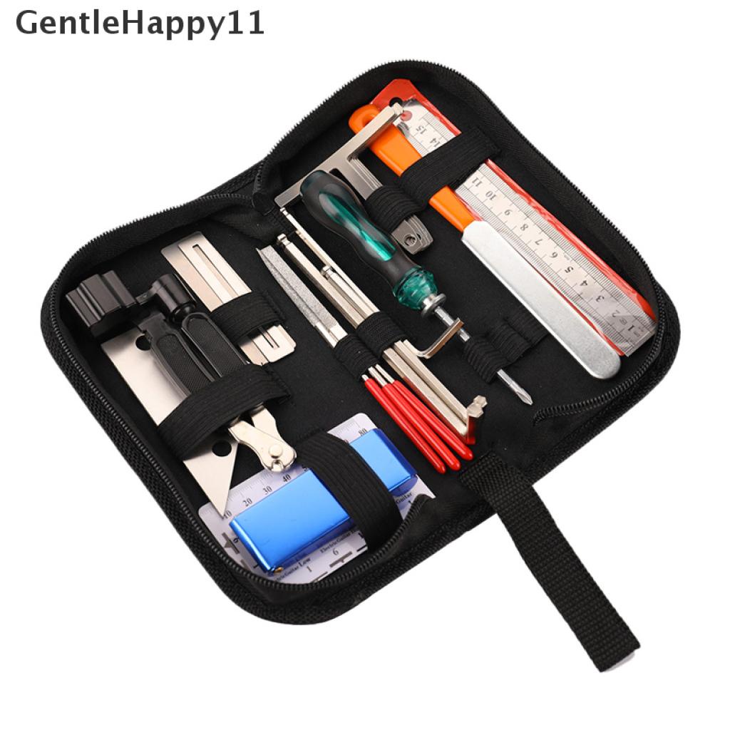 Gentlehappy 1set Gitar Tool Kit Reparasi Alat Pemeliharaan String Action Ruler Alat Ukur