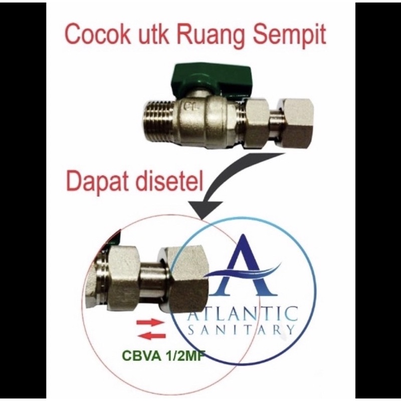Ball valve drat luar dalam 1/2” ring drat