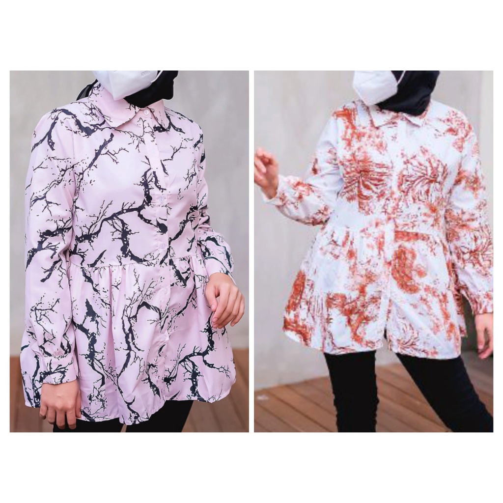 JKFashion - ZEC Tunik Motif Abstrak / Jenin Tunik / Atasan Muslim