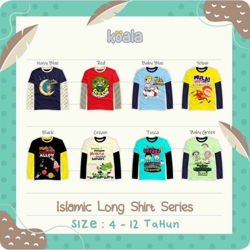 KAOS KOALA ISLAMIC LONG SHIRT SERIES SIZE 4-13 Tahun by hoolahop bumblebee