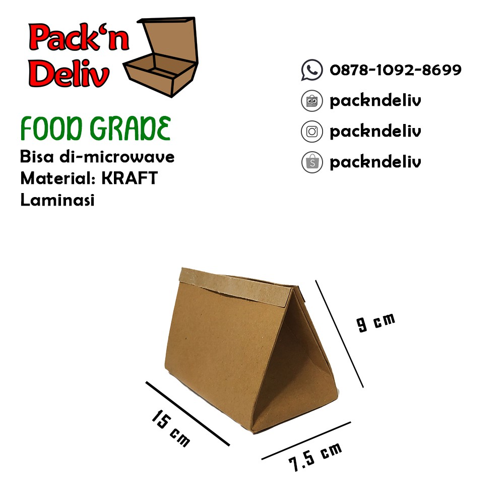

Bungkus Nasi Warteg/Campur Polos Kraft Ukuran 15 x 7,5 x 9 cm (50 pcs)