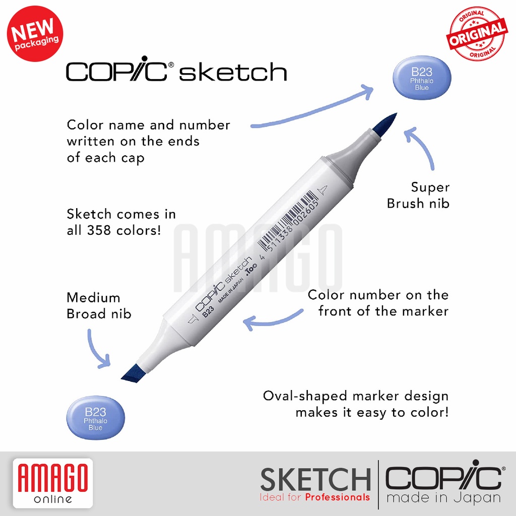 COPIC SKETCH MARKER - SET ISI 6 - PERFECT PRIMARIES - CSM/6PFP