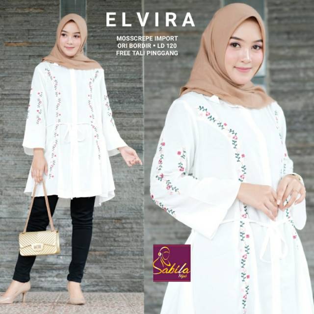 Tunik jumbo warna putih/Tunik Jumbo bordir