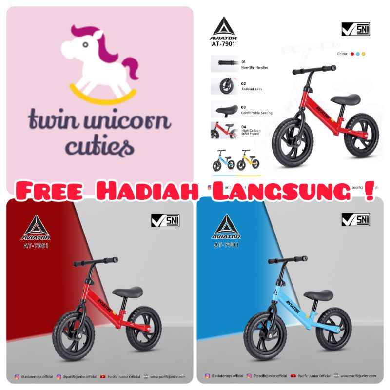 Sepeda Anak Balance Bike Tanpa Pedal Aviator AT-7901