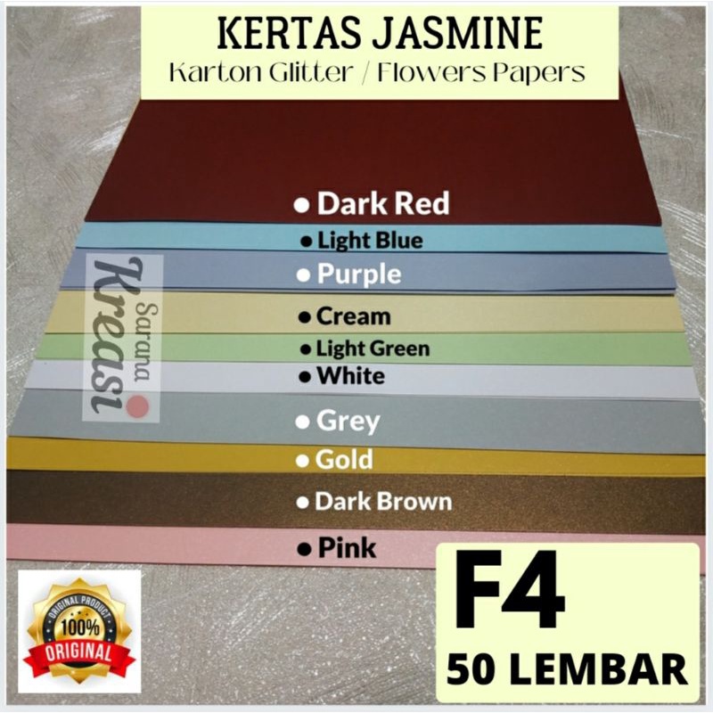 

Kertas Karton Jasmine Flowers Paper F4 isi 50 Lembar