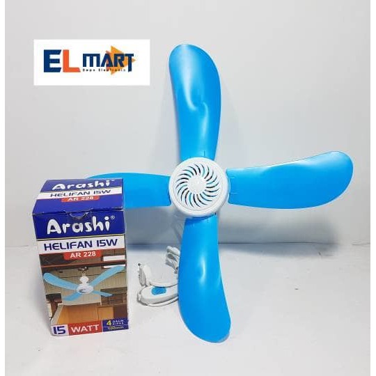 Arashi ceilling fan helifan 15W AR228/ kipas angin langit2 gantung